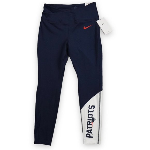 Nike Performance Pants Womens Small Blue White New England Patriots‎ Leggings - Picture 1 of 10